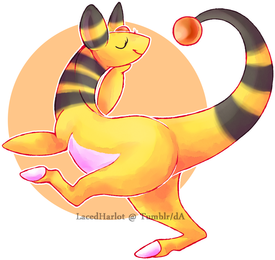 Ampharos - Cartoon (1080x1024), Png Download