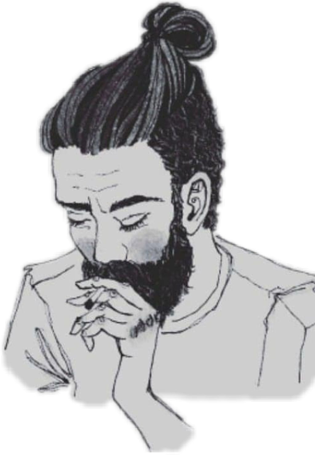 Manbun Sticker - Jat People (1024x1477), Png Download