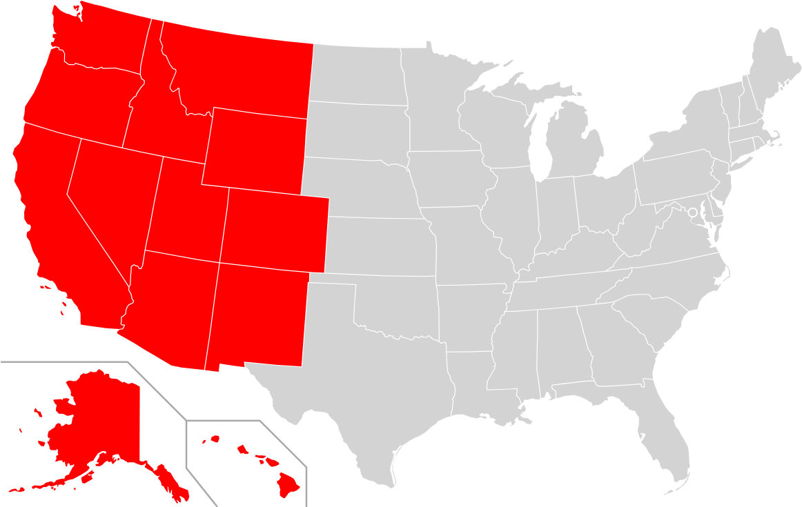 Western United States Wikipedia - States With Death Penalty (1200x742), Png Download