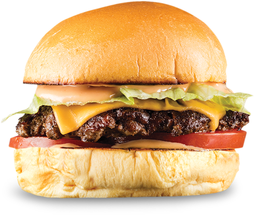 100% Certified Angus Beef 1/2 Lb Fresh, Never Frozen - Burger With White Background (800x510), Png Download