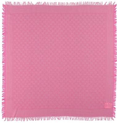 Picture Of 'gg' Logo Print Scarf Pink - Stole (600x600), Png Download