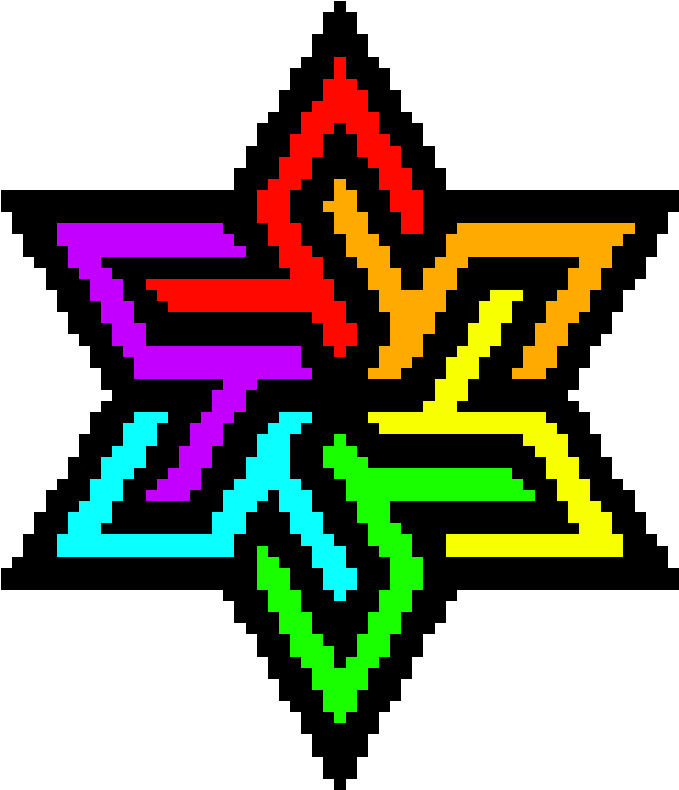 Color Star - Rainbow Star Pixel Art (1330x800), Png Download