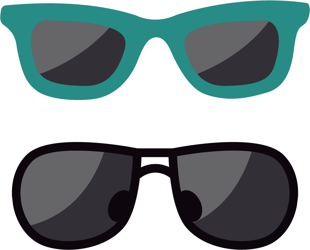 Vector Black Animation Sunglasses Free Download Png - Oculos De Sol Desenho (1134x1134), Png Download