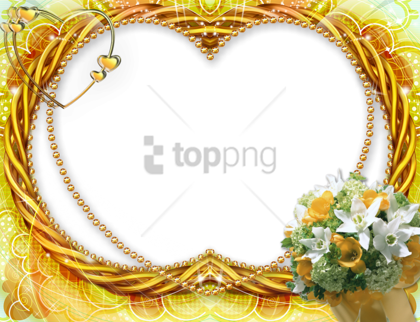 Free Png Gold Wedding Frames Png Png Image With Transparent - Download Frames (850x652), Png Download