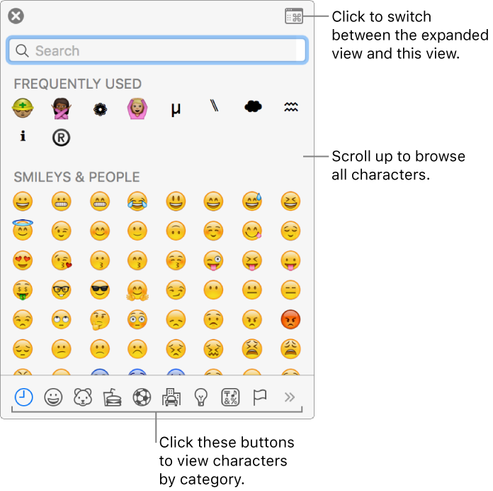 The Special Characters Pop-up Showing Emoticons, Buttons - Clear Frequently Used Emojis On Iphone (696x692), Png Download