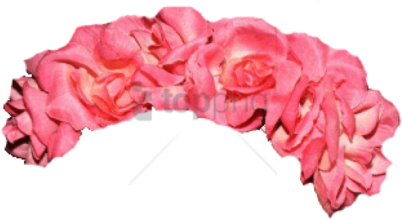 Tumblr Transparent Flower Crown Png Image With Transparent - Pink Flowers Crown Png (850x490), Png Download