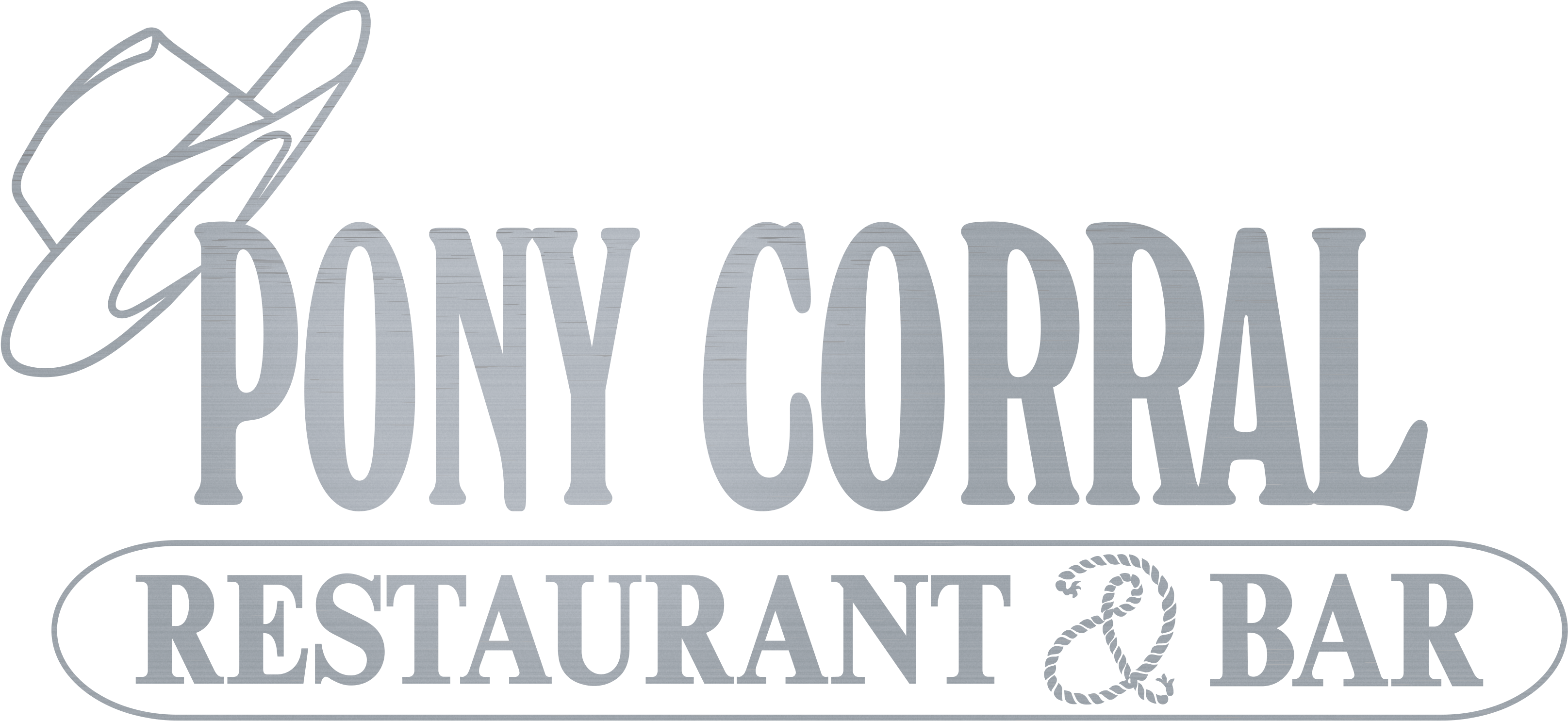 Metallic Ponycorral Logo - Signage (3298x1550), Png Download