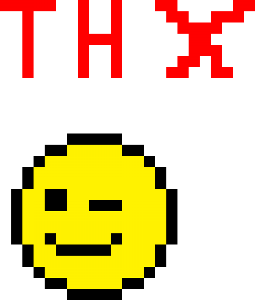 Thx - Pixel Art Emoji (1184x1184), Png Download
