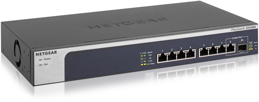 Netgear 8 Port 10 Gigabit / Multi Gigabit Ethernet - Netgear Xs508m (960x611), Png Download