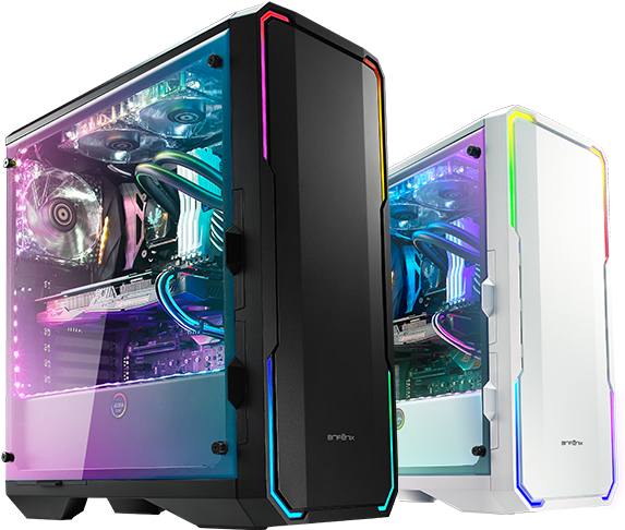 Sleek Design With Metallic Front & Enhanced Aura Sync - Bitfenix Enso Rgb Midi Tower (647x558), Png Download