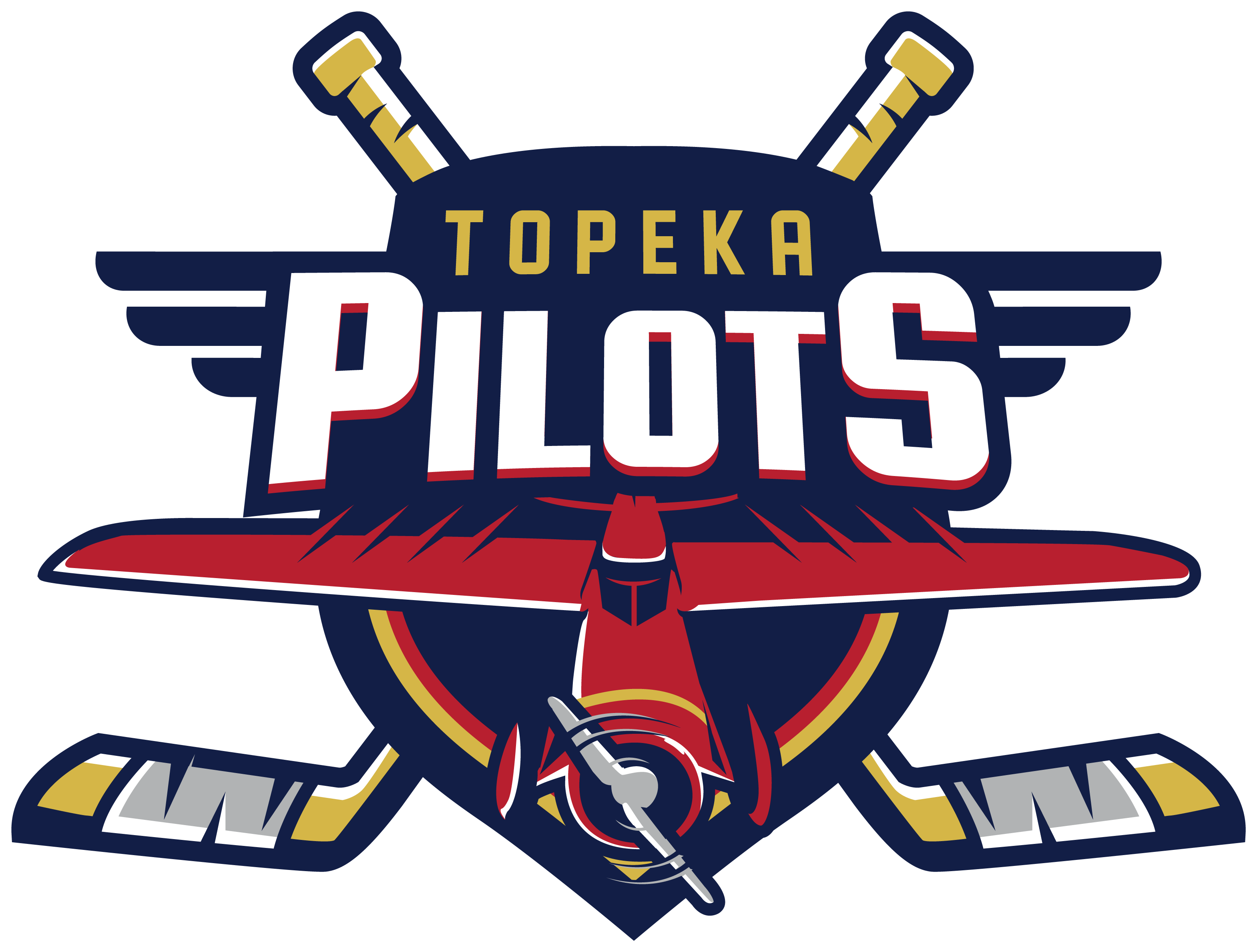 Topeka Pilots Hockey Logo (3140x2378), Png Download