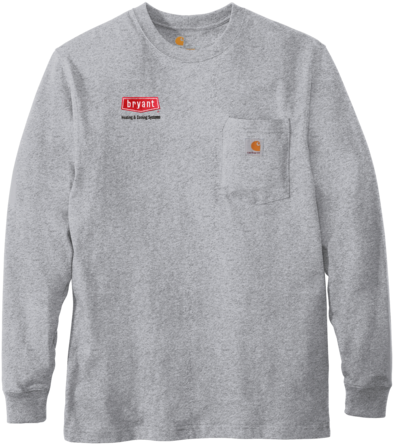 B1955 Mens Workwear Pocket Long Sleeve T-shirt - Shirt (580x580), Png Download