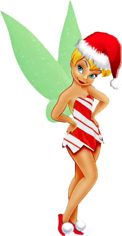 Tinkerbell Merry Christmas Tink Photo - Christmas Card Tinker Bell (576x799), Png Download
