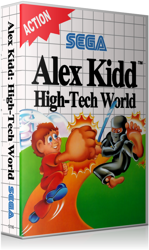 Alex Kidd High Tech World Eu Sega Master System Replacement - Alex Kidd High Tech World (800x900), Png Download