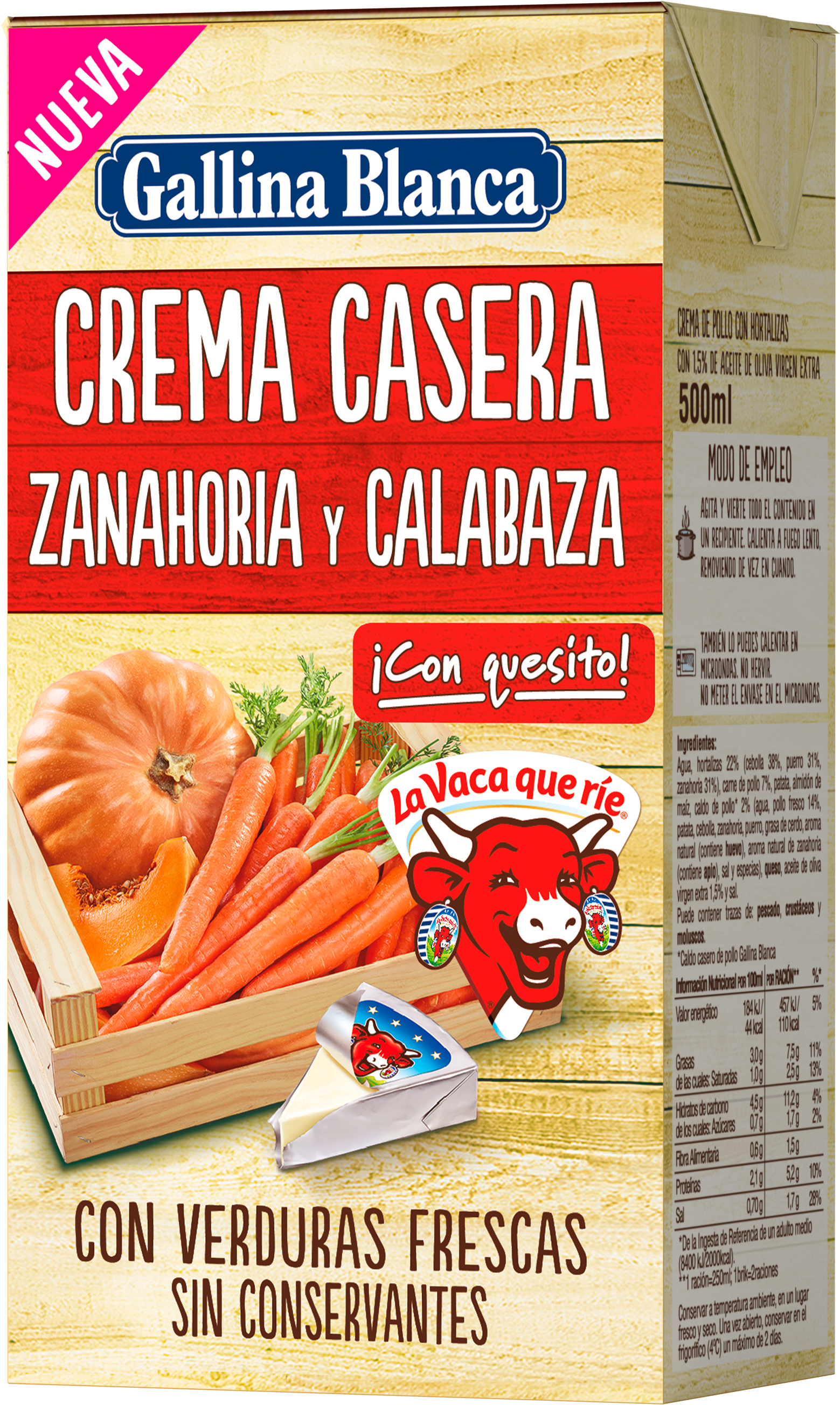Crema Casera De Zanahoria Y Calabaza - Crema Casera Gallina Blanca (2480x3507), Png Download