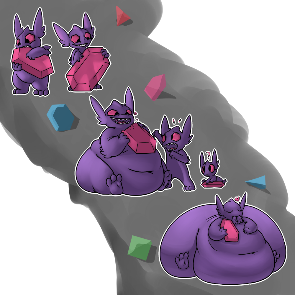 Mega Sableye - Cartoon (1000x1000), Png Download