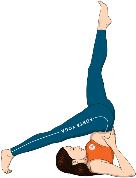 One Leg Supported Shoulderstand Yoga Pose Forte - Aerobic Exercise (900x675), Png Download
