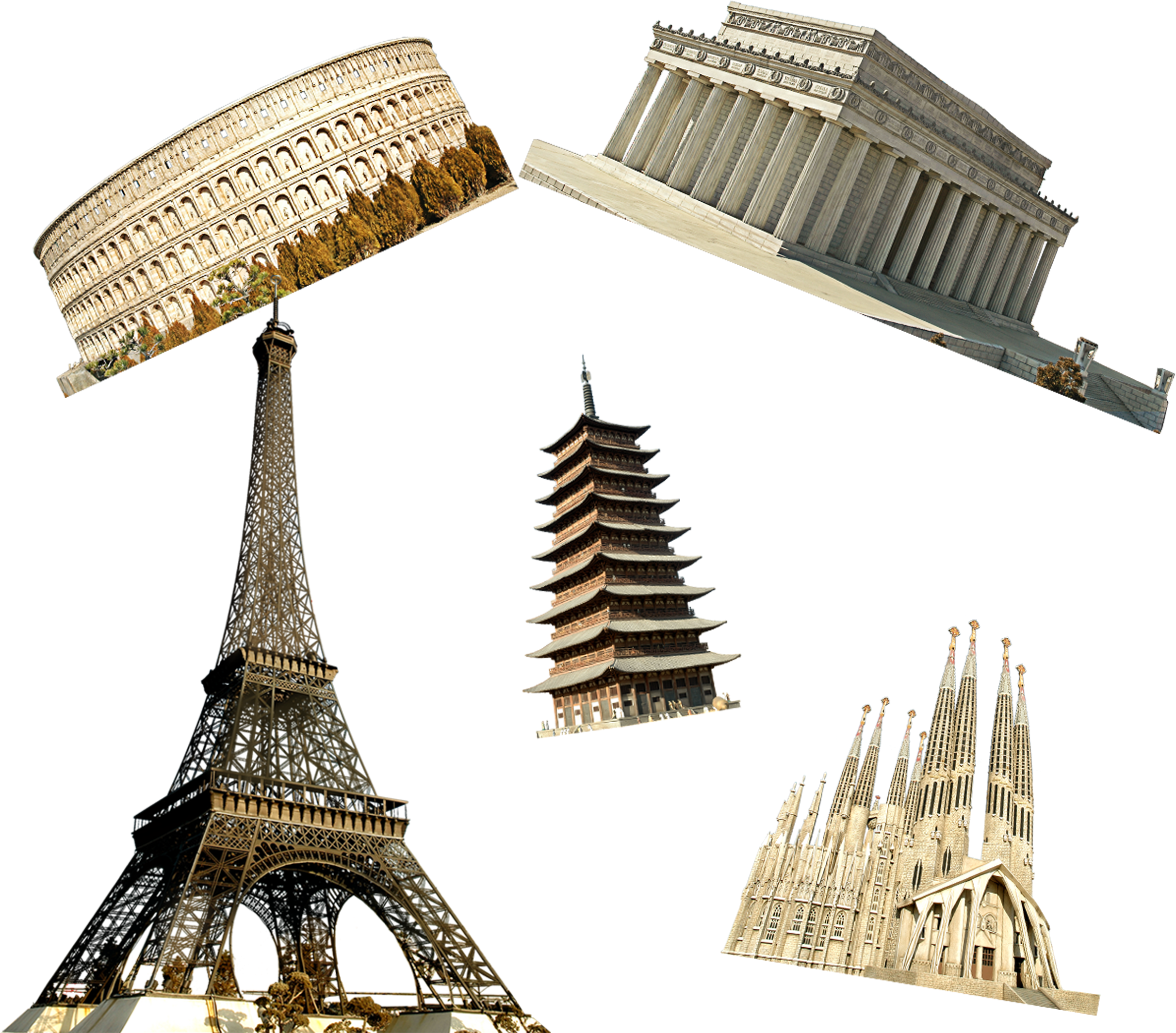 Landmark Buildings In France Png Image - Transparent Eiffel Tower Png (2500x2500), Png Download
