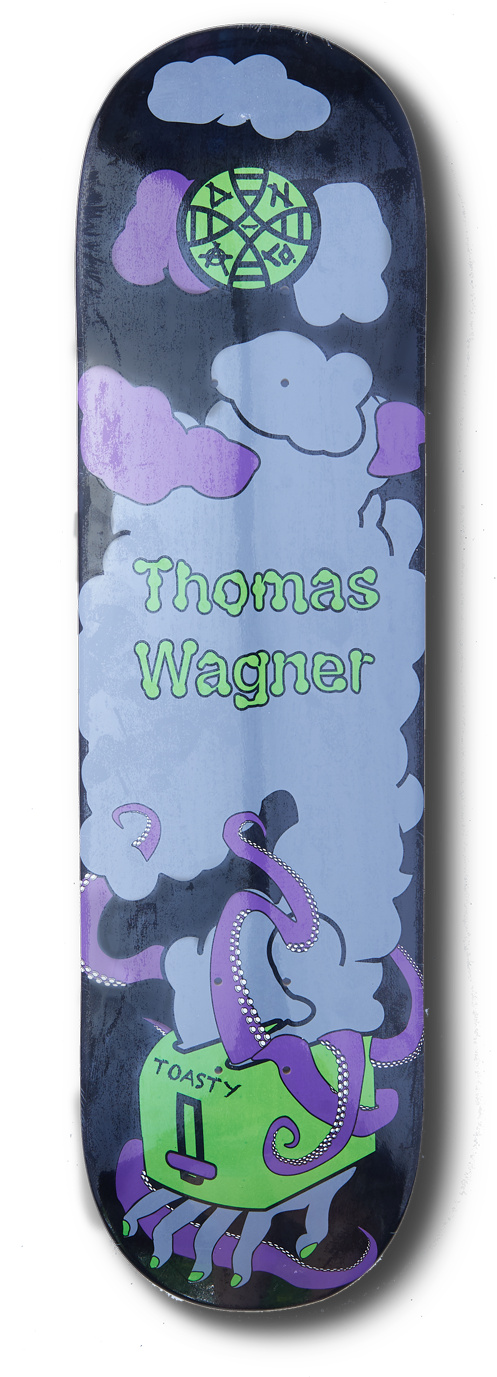 Toasty Thomas Wagner Signature Skateboard - Cartoon (508x1414), Png Download