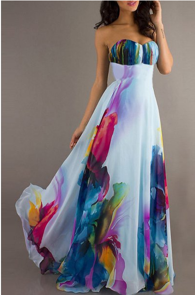 Floral Print Maxi Dress - Floral Maxi Dress Trendy (600x600), Png Download