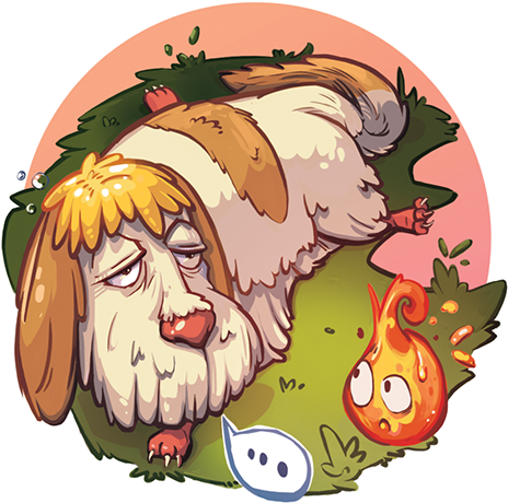 Howl's Moving Castle Heen And Calcifer - Cartoon (600x554), Png Download