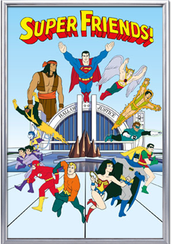 Deluxe Poster Frame Silver - Black Vulcan Super Friends (800x800), Png Download