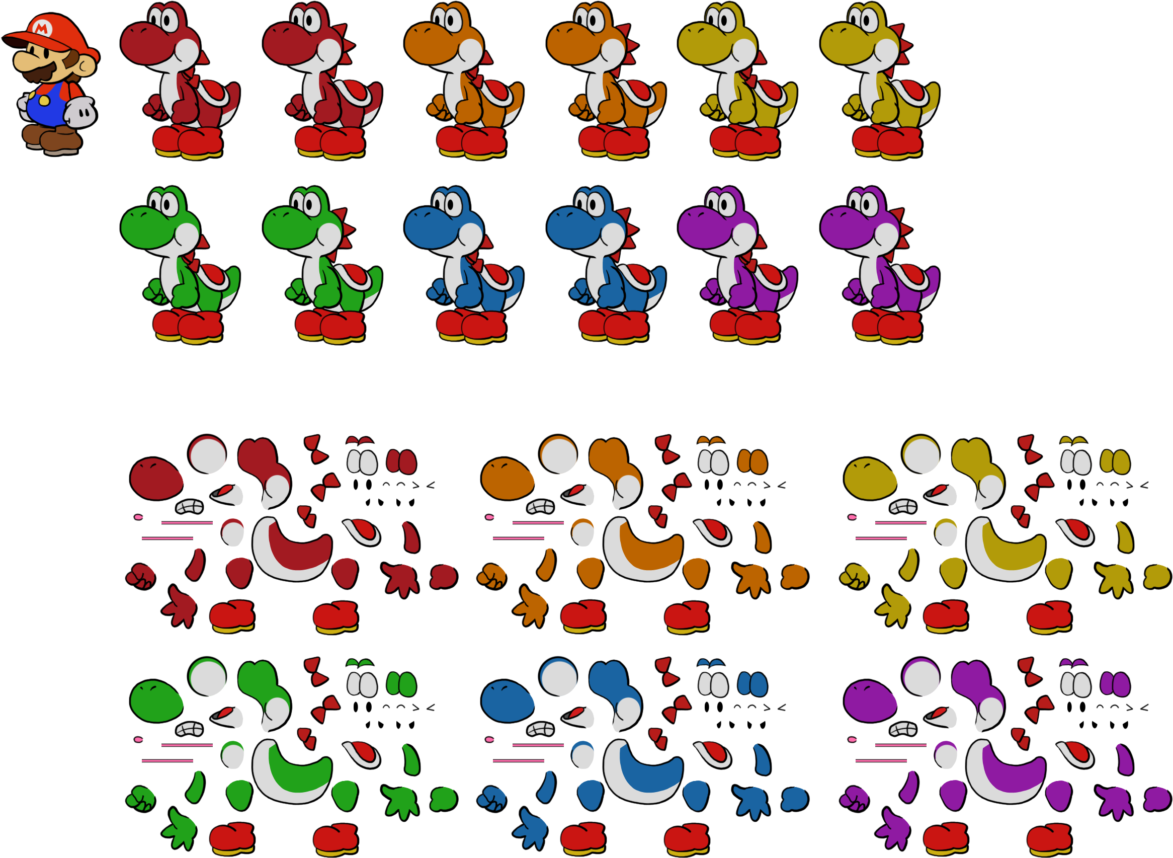 Mario Yoshi Sprite (2425x1817), Png Download