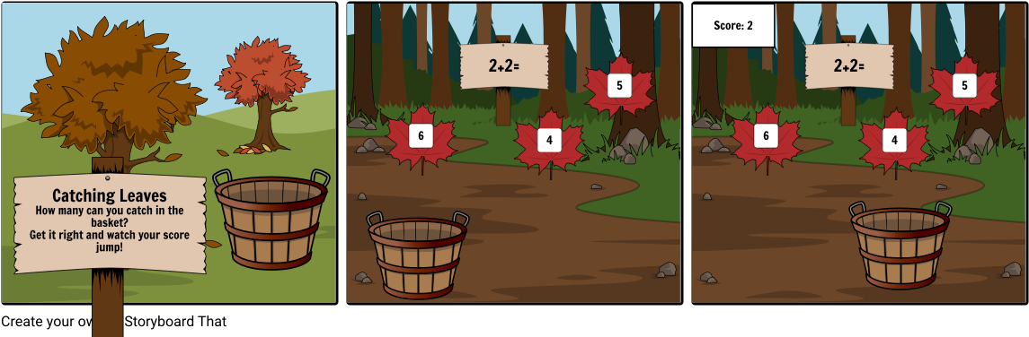 Leave Catcher Game - Cartoon (1164x385), Png Download