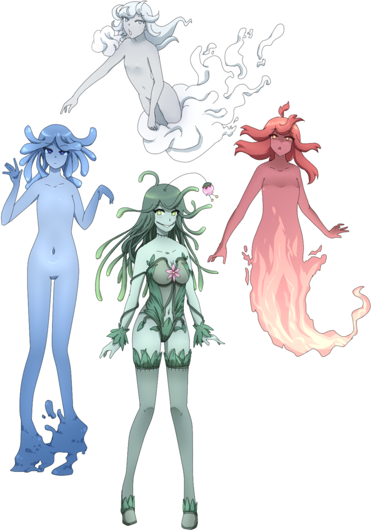 Collection Of Free Girl Human Download On - Anime Elemental Girls (746x1070), Png Download