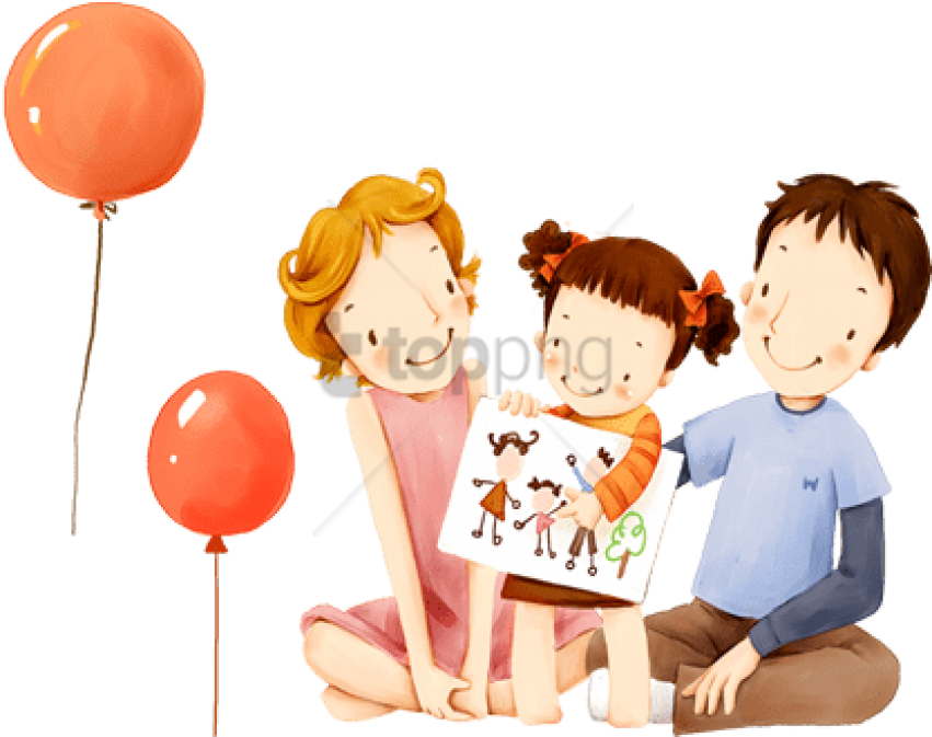 Free Png Children's Illustration Of Mother Day And - Illustration Kids Family (851x673), Png Download