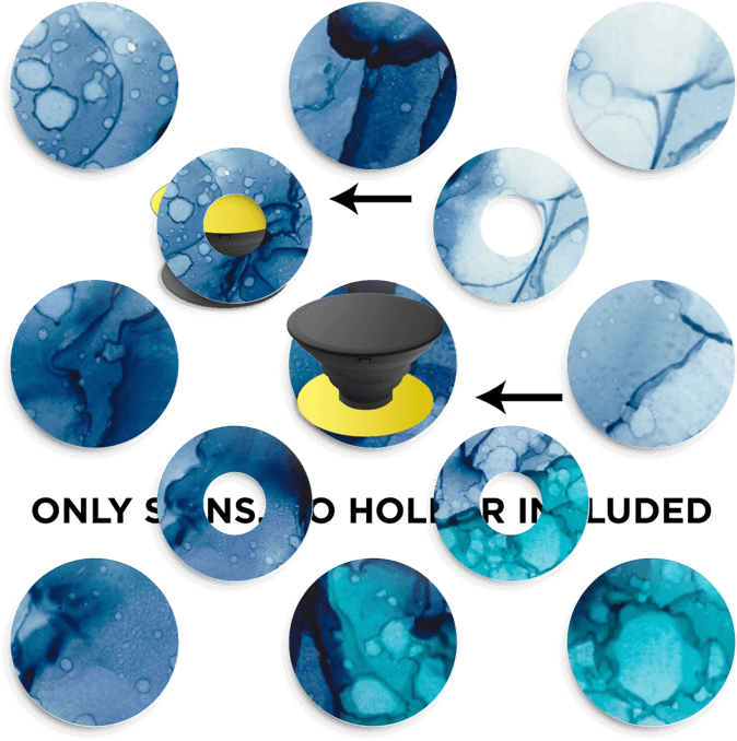 Blue Color Splash Skin Phone Holder - Crystal (800x800), Png Download