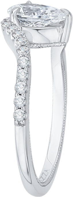 14k White Gold Pear Diamond Promise Engagement Ring - Engagement Ring (900x900), Png Download