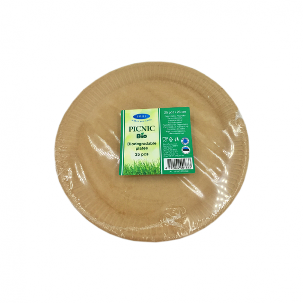 Smile Paper Plates 23cm, Brown, 25 Pcs - Dessert (800x800), Png Download