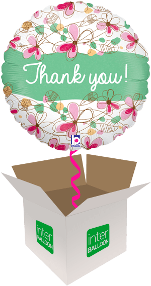 Floral Thank You - Balloon (568x568), Png Download