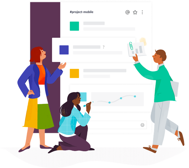 Embtel Solutions Project Mission - Slack Illustrations (651x580), Png Download