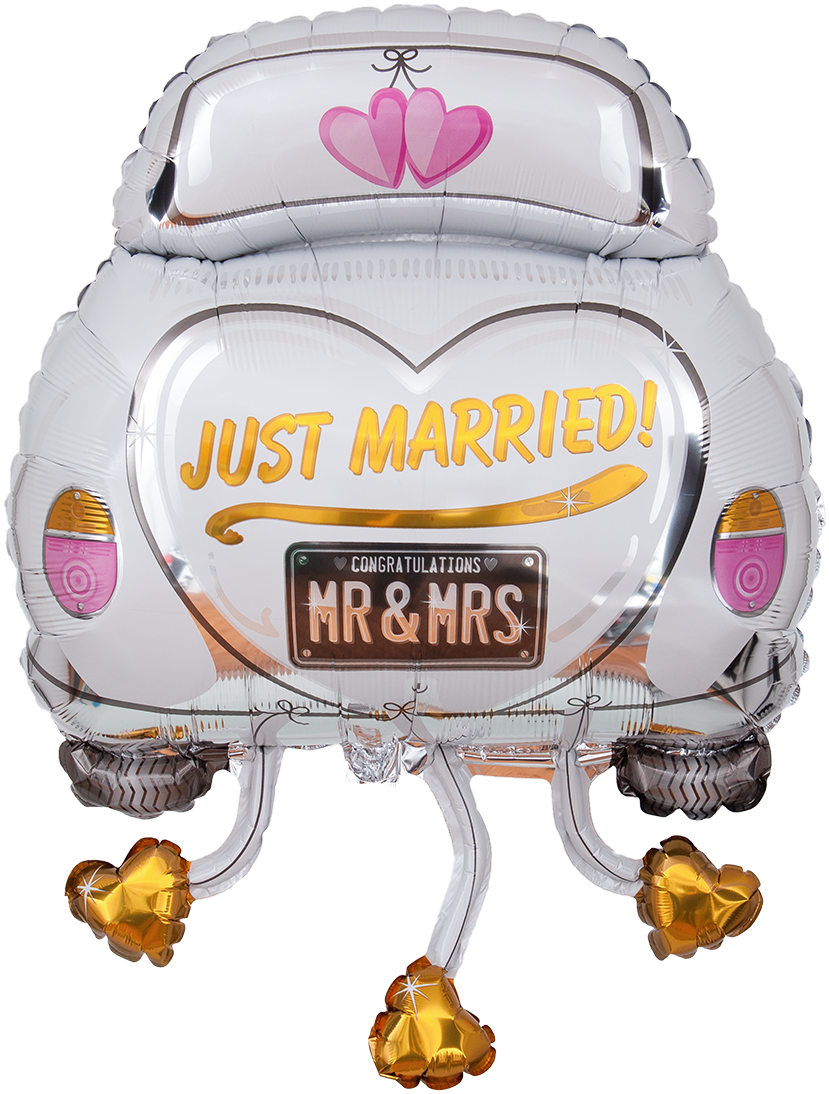 Picture Freeuse Stock Vehicle Transprent Png Free Download - Ballon Just Married Auto (910x1200), Png Download