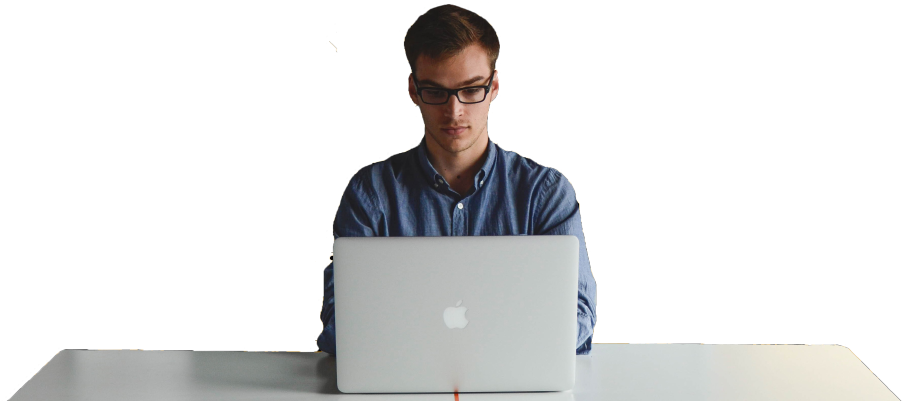 Man Work Laptop Png (1000x400), Png Download
