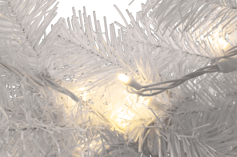 White Brush Garland Pre-lit 4 - Visual Arts (800x533), Png Download