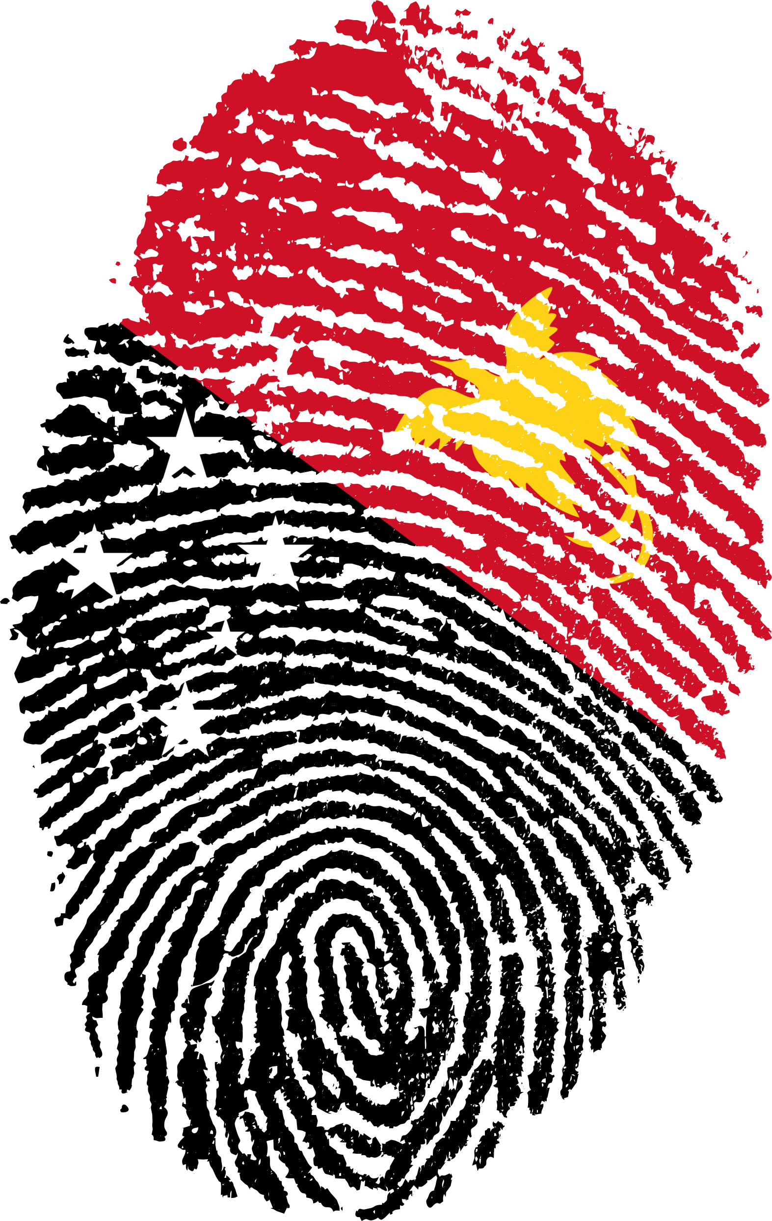 Papua New Guinea Flag Fingerprint 654335 - Papua New Guinea Fingerprint (1573x2488), Png Download