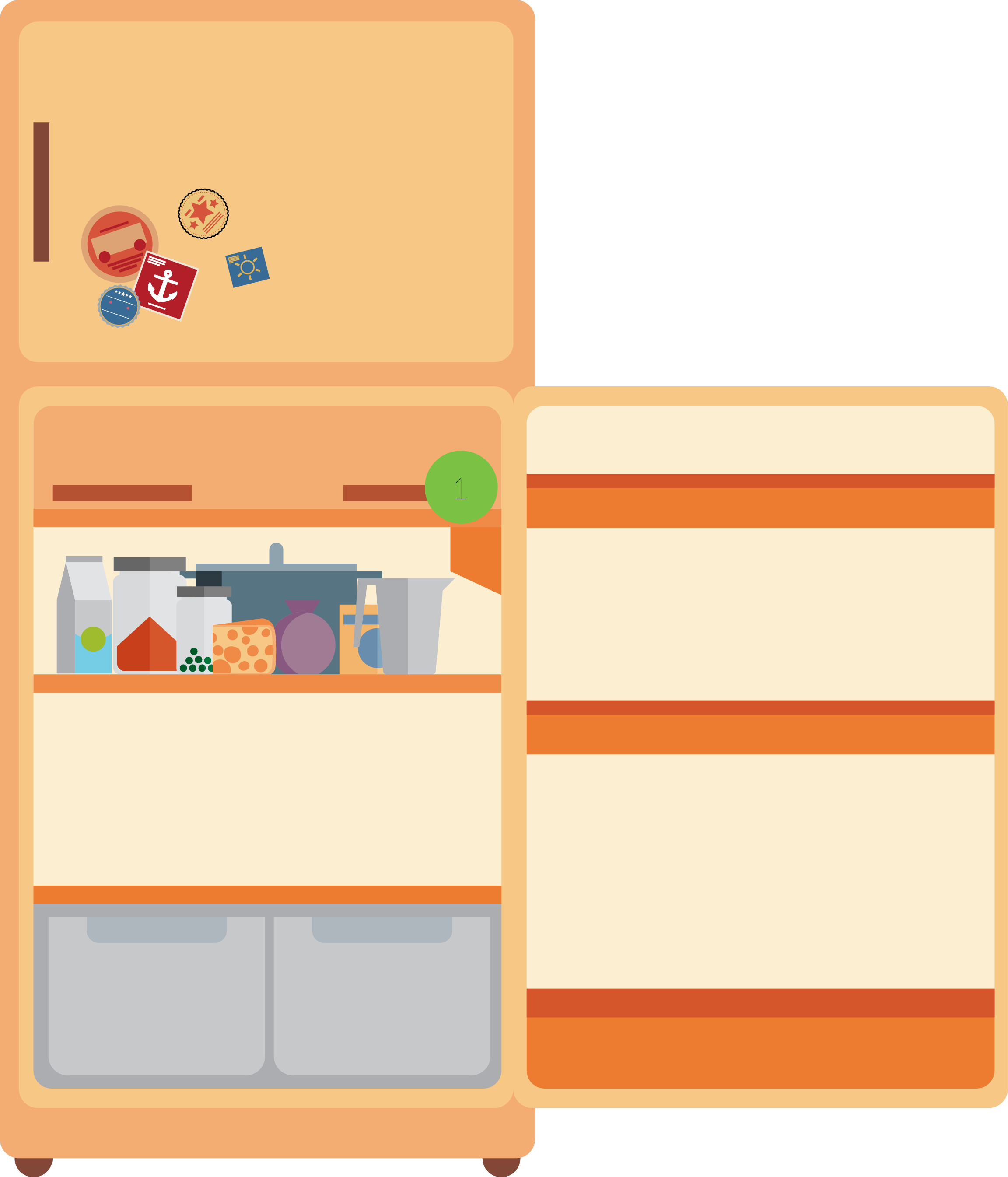 Jpg Royalty Free Fridge Clipart Empty Cupboard - Diagram (2304x2690), Png Download