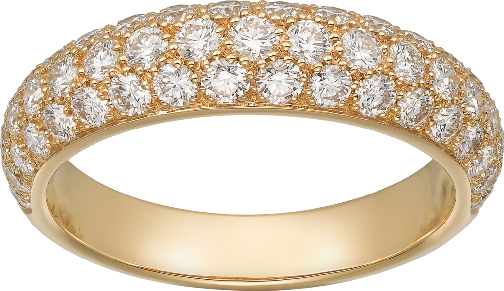 Étincelle De Cartier Ring, Small Model Yellow Gold, - Pink Gold Rings With Small Diamonds (1024x591), Png Download