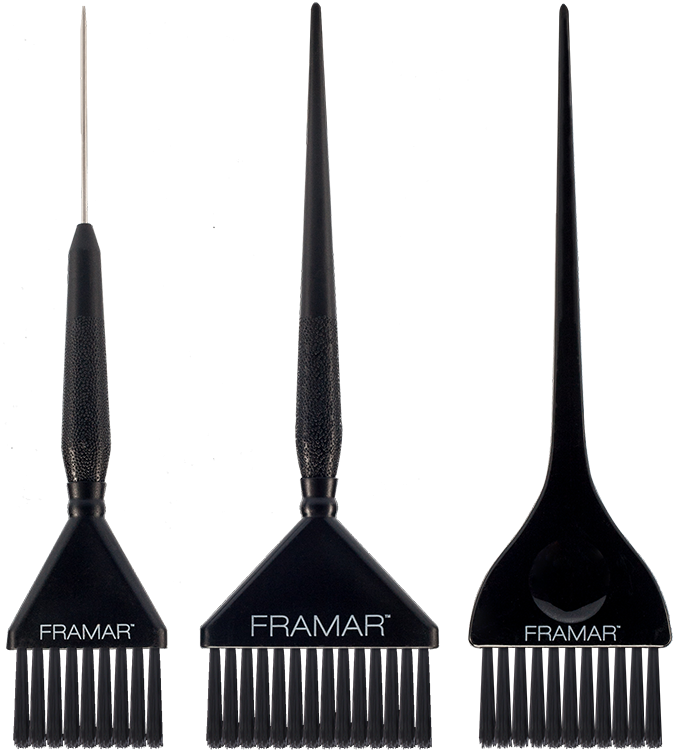 Framar 3 Piece Color Brush Set - Paintbrush (673x750), Png Download