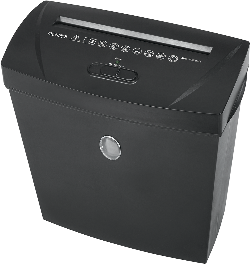 Genie 180x Papershredder, 8 Sheets Cross Cut - Box (1000x1000), Png Download