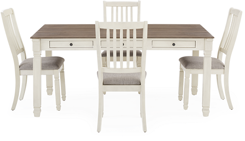 Image For Ivory And Brown Wood Kitchen Room Furniture - Kitchen & Dining Room Table (519x804), Png Download
