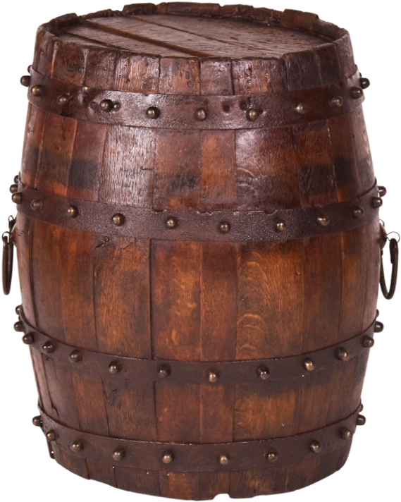 Rustic Wine Barrel Side Table - Wood (721x1024), Png Download