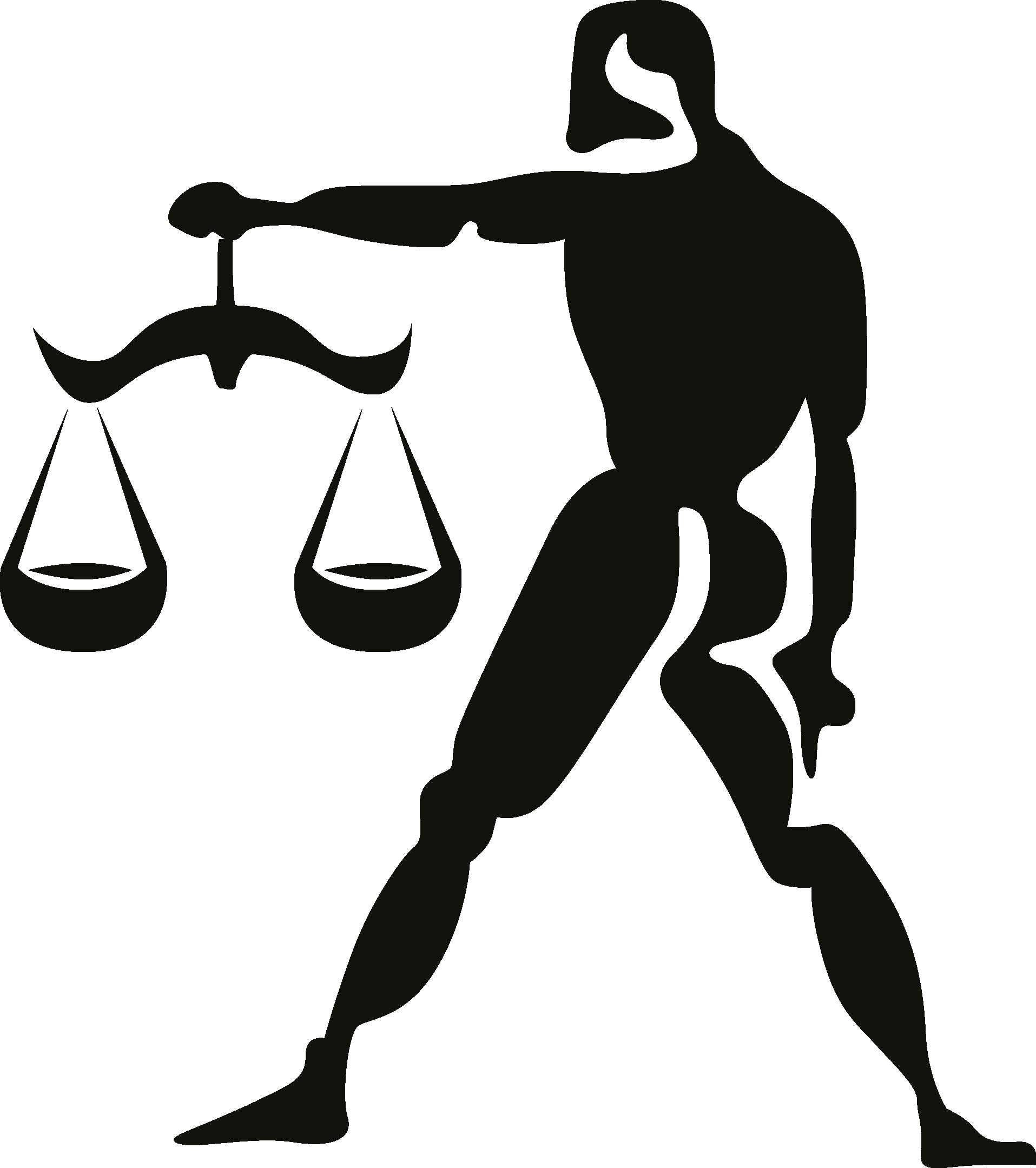 Zodiac Signs Silhouette Png - Signe Zodiaque Balance Homme (1915x2159), Png Download