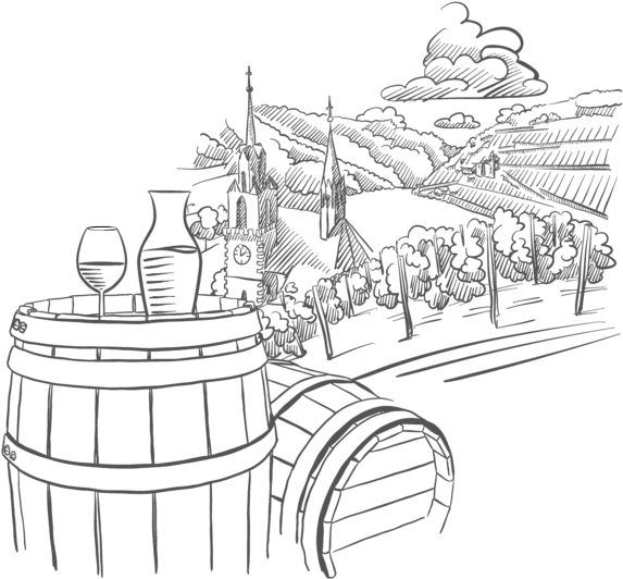Vineyard Drawing Vintage - Vineyard Drawing (600x600), Png Download