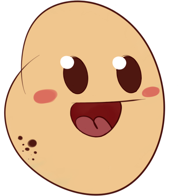 Kawaii Potato Png - Cartoon (1024x1024), Png Download