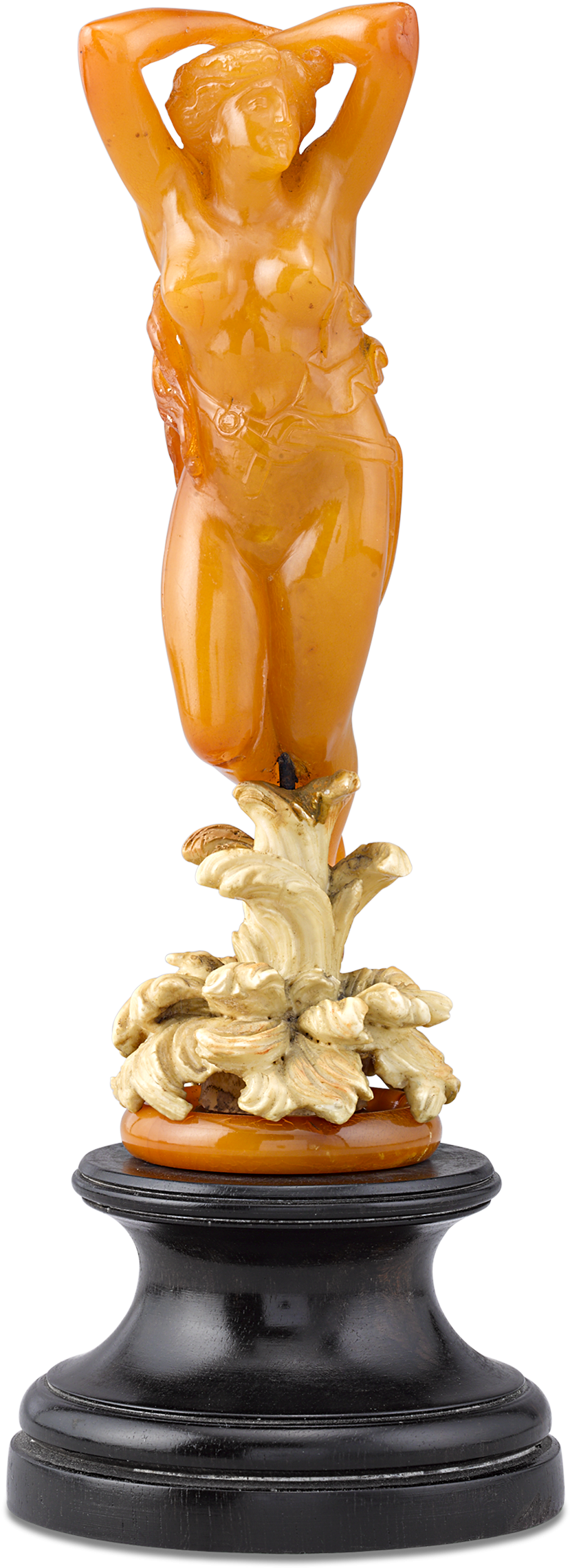 European Art Nouveau Amber Nymph Statuette - Statue (2000x2500), Png Download