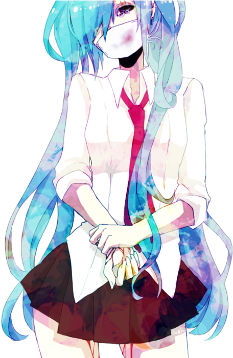 Hatsune Miku Mask (490x700), Png Download